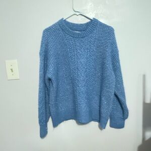 LC Lauren Conrad Blue Cable Knit Sweater
